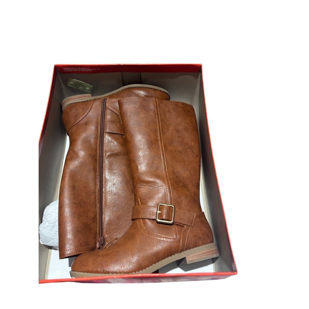 Cat & Jack Luz Boots 3 cognac shade full zip side entry worn once w/box euc